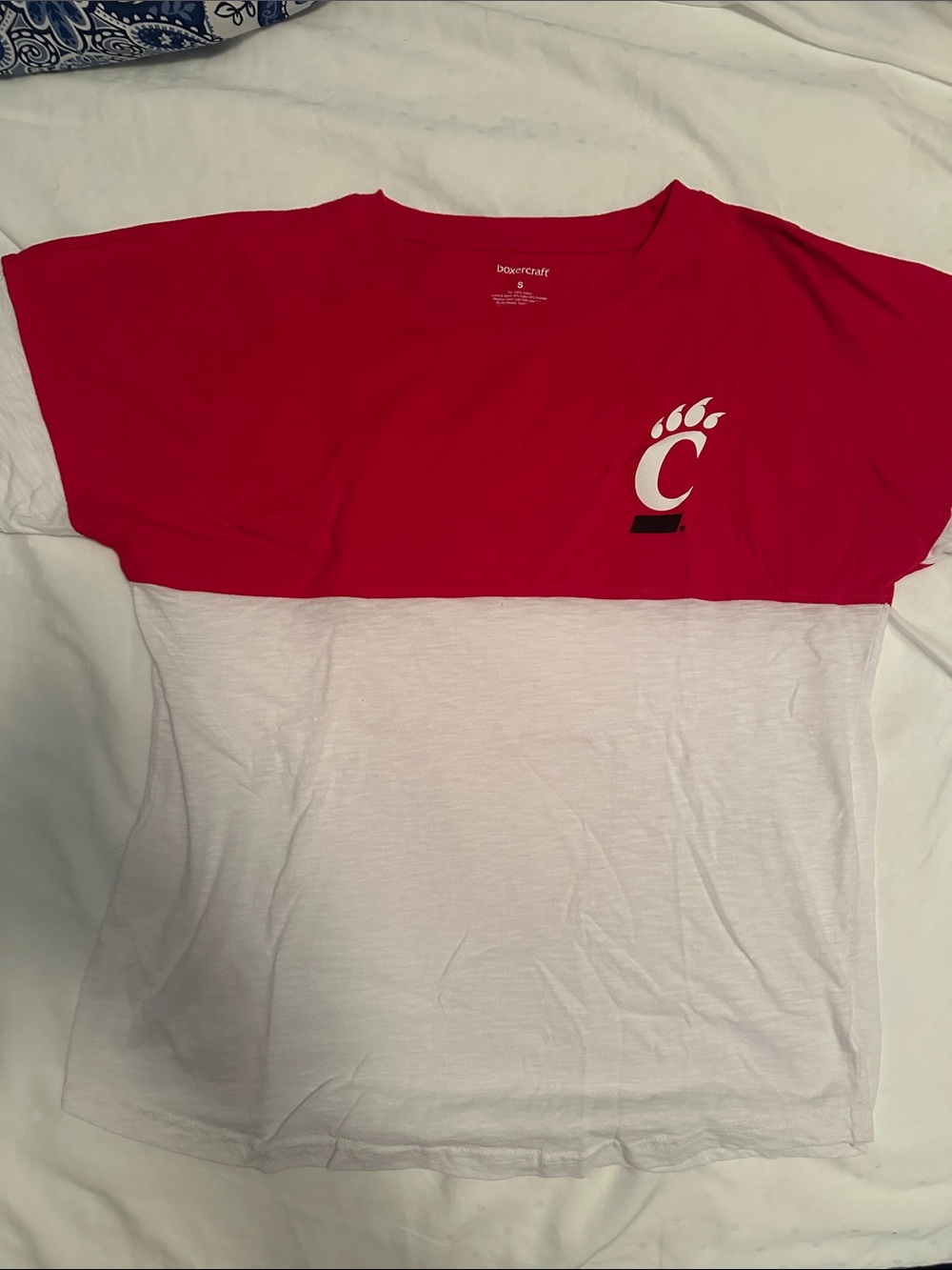 boxercraft Red and White Kids Two-Tone Tee with Paw 'C' Graphic